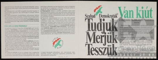THM-PLA-2017.1.15a - SZDSZ election flyer, 1990