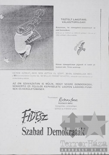 THM-PLA-2017.1.19 - SZDSZ election flyer, 1990