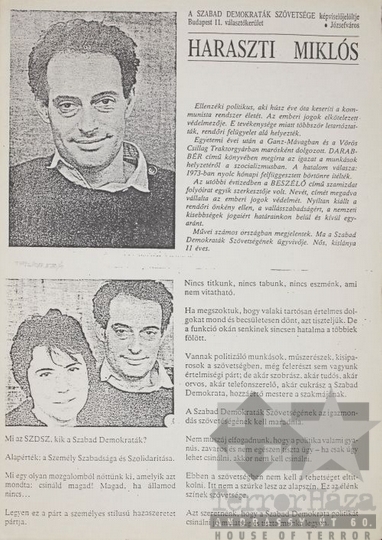 THM-PLA-2017.8.20Tb - SZDSZ election flyer, 1990