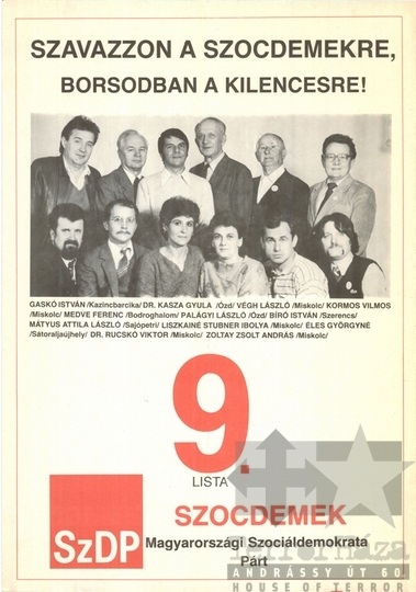 THM-PLA-2016.45.14.3 - SZDP election poster, 1990