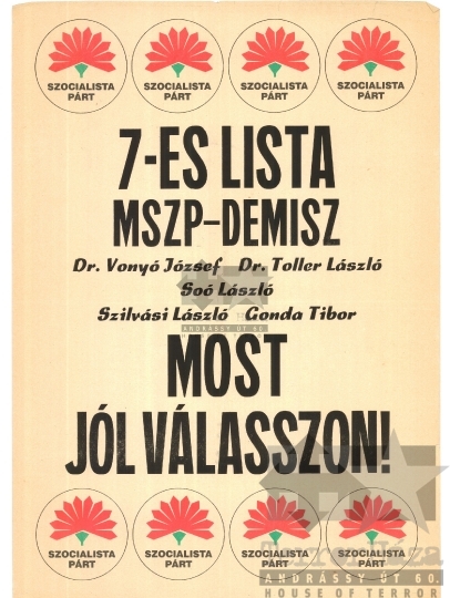 THM-PLA-2016.45.15.5 - MSZP election poster, 1990