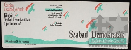 THM-PLA-2017.1.14.1b - SZDSZ election flyer, 1990