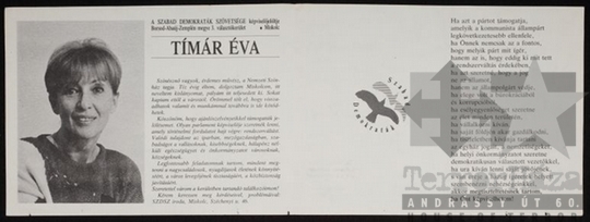 THM-PLA-2017.1.14.4a - SZDSZ election flyer, 1990