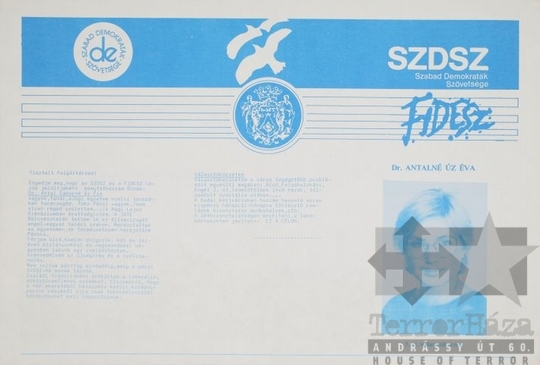 THM-PLA-2017.1.20.3a -  SZDSZ election flyer, 1990