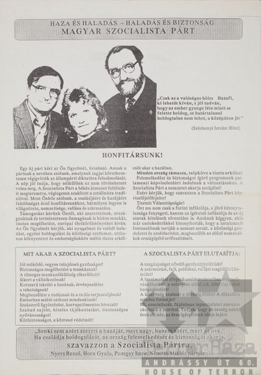 THM-PLA-2017.1.24a - MSZP election flyer, 1990