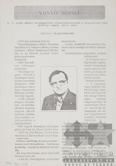 THM-PLA-2017.1.24b - MSZP election flyer, 1990