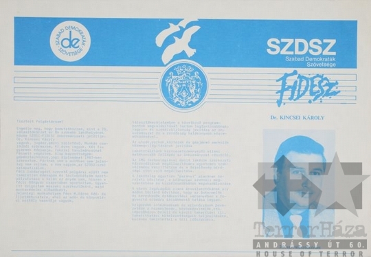 THM-PLA-2017.1.30a - SZDSZ election flyer, 1990