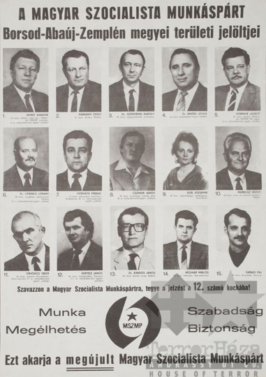 THM-PLA-2017.1.32 - MSZMP election poster, 1990