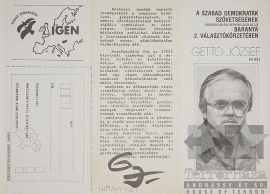 THM-PLA-2017.1.36.1a - SZDSZ election flyer, 1990