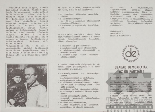 THM-PLA-2017.1.36.1b - SZDSZ election flyer, 1990