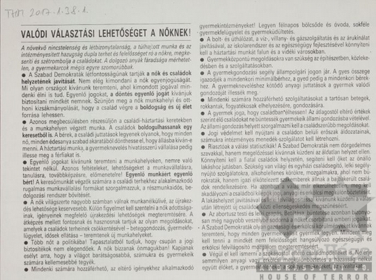 THM-PLA-2017.1.38.1b - SZDSZ election flyer, 1990