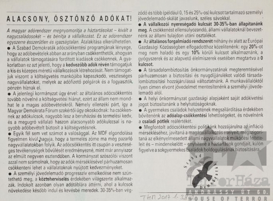 THM-PLA-2017.1.38.2b - SZDSZ election flyer, 1990