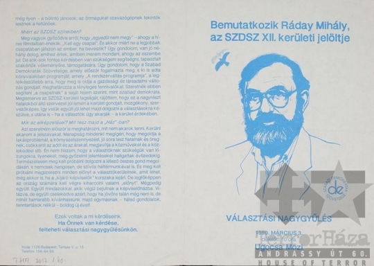 THM-PLA-2017.1.40a - SZDSZ election flyer, 1990