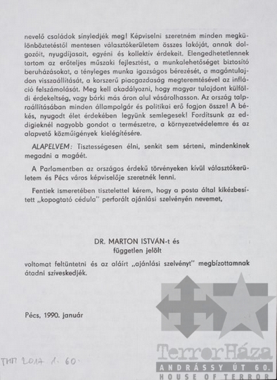 THM-PLA-2017.1.60b - Election flyer, 1990