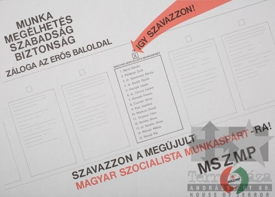 THM-PLA-2017.1.69b - MSZMP election flyer, 1990