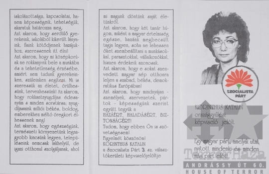 THM-PLA-2017.1.8a - MSZP election flyer, 1990