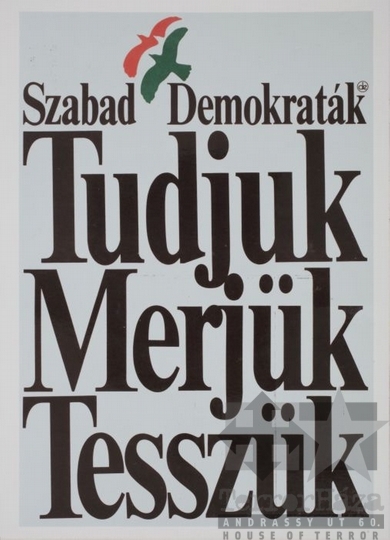 THM-PLA-2017.8.24Ta - SZDSZ election postcard, 1990