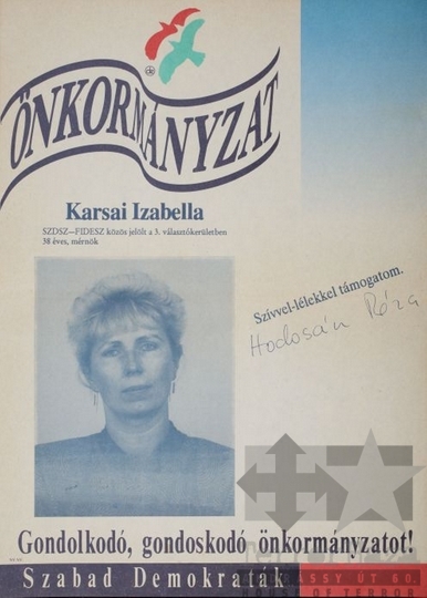 THM-PLA-2017.8.2T - SZDSZ election poster, 1990