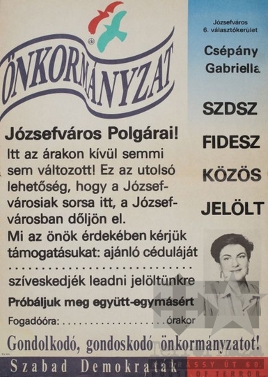 THM-PLA-2017.8.33T - SZDSZ election poster, 1990