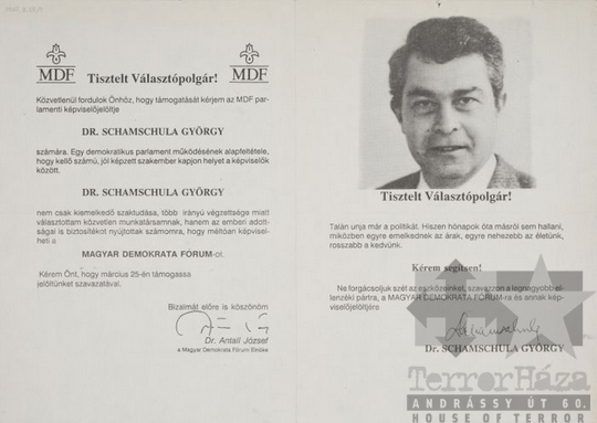 THM-PLA-2017.8.55Ta - MDF election flyer, 1990