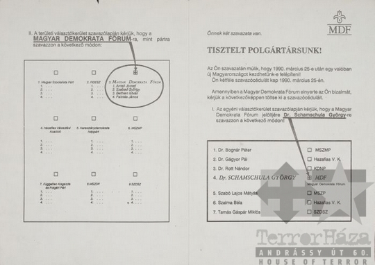 THM-PLA-2017.8.55Tb - MDF election flyer, 1990