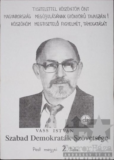 THM-PLA-2017.8.6T -  SZDSZ election poster, 1990
