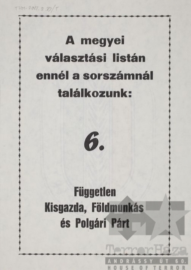 THM-PLA-2017.8.7Tb -  FKgP election flyer, 1990