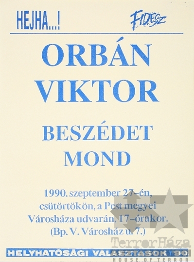THM-PLA-2019.1.10 - Fidesz election poster, 1990