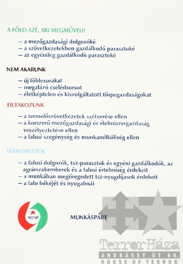 THM-PLA-2019.13.4 - MSZMP election flyer, 1990