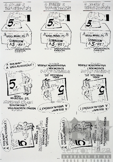 THM-PLA-2019.15.5 - Vállalkozók Pártja election poster, 1990