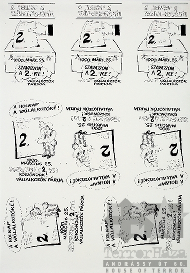 THM-PLA-2019.15.7 - Vállalkozók Pártja election poster, 1990