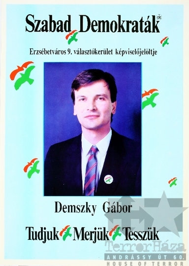 THM-PLA-2019.2.10 - SZDSZ election poster, 1990