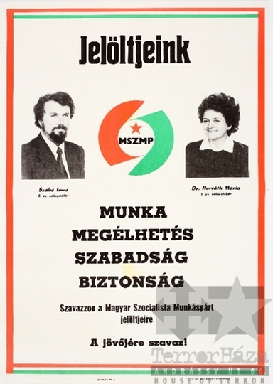 THM-PLA-2019.21.1 - MSZMP election flyer, 1990
