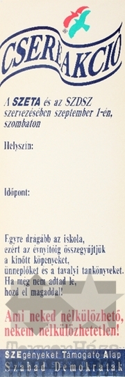 THM-PLA-2019.2.20 - SZDSZ election poster, 1990
