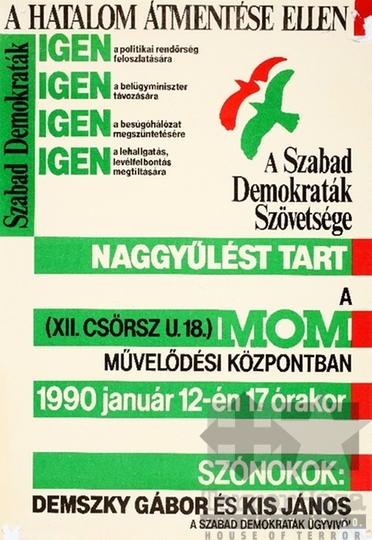 THM-PLA-2019.2.26 - SZDSZ election poster, 1990