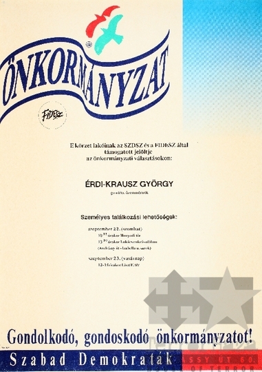 THM-PLA-2019.2.35 - SZDSZ election poster, 1990