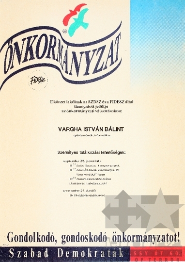 THM-PLA-2019.2.36 - SZDSZ election poster, 1990