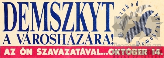 THM-PLA-2019.2.43 - SZDSZ election poster, 1990