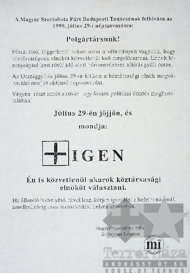 THM-PLA-2019.3.29 - MSZP election poster, 1990