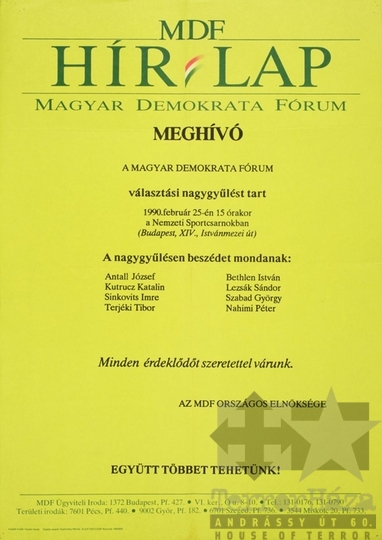 THM-PLA-2019.6.16 - MDF election poster, 1990