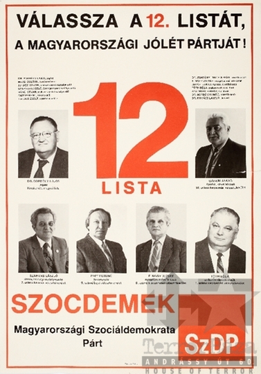 THM-PLA-2019.8.18 - SZDP election poster, 1990