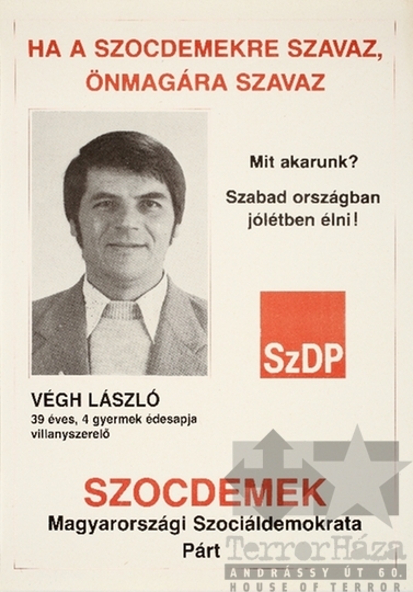 THM-PLA-2019.8.8 - SZDP election poster, 1990